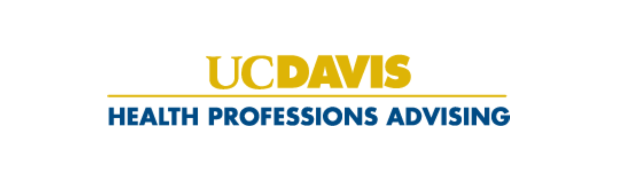 UC Davis Health Professions Advising Logo, visit link by clicking